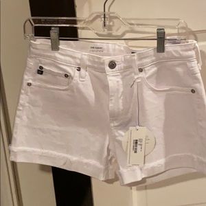 AG White Hailey Boyfriend shorts